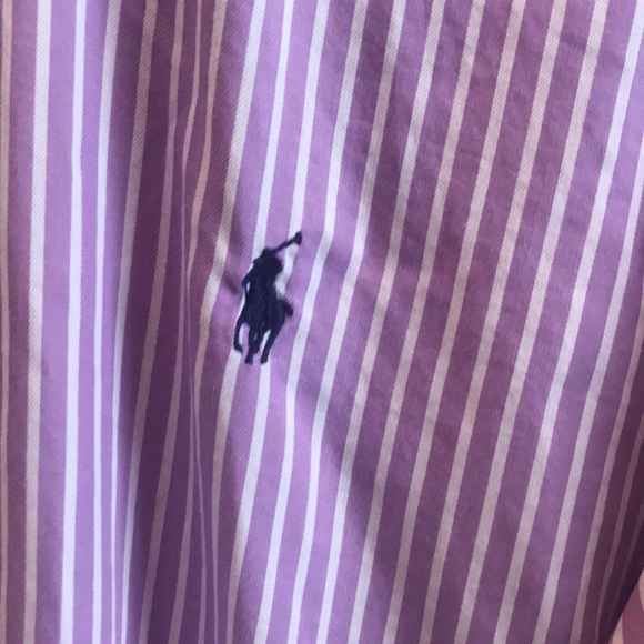 Size small Polo RL purple/white vertical stripes - Picture 2 of 3